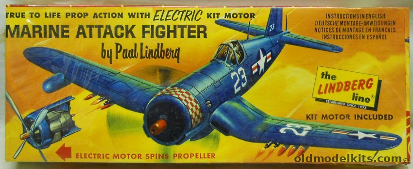 Lindberg 1/48 Marine Attack Fighter F4U Corsair Motorized, 301M-100 plastic model kit